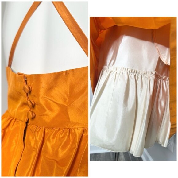 J CREW A LINE ORANGE SILK DRESS W/ POCKETS-SIZE  6 -PRELOVED - Picture 7 of 8